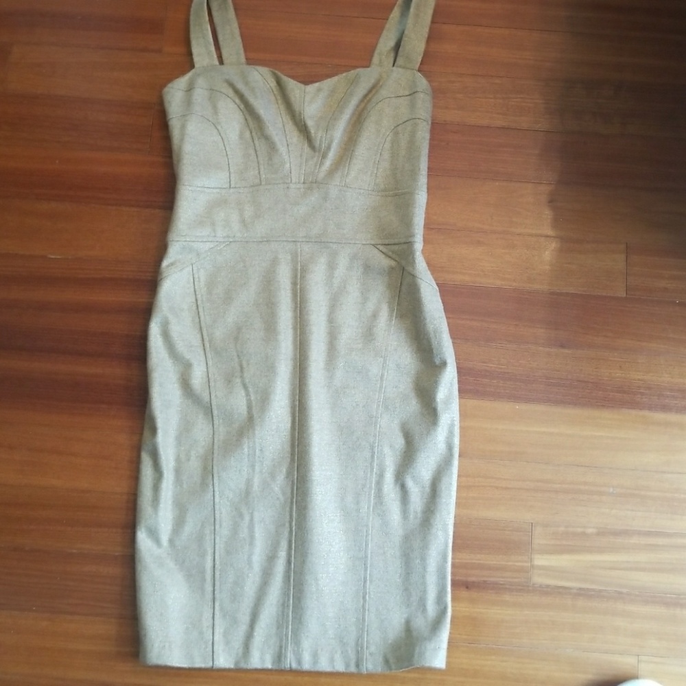 Diane von Furstenberg gold tone wool dress. 12.